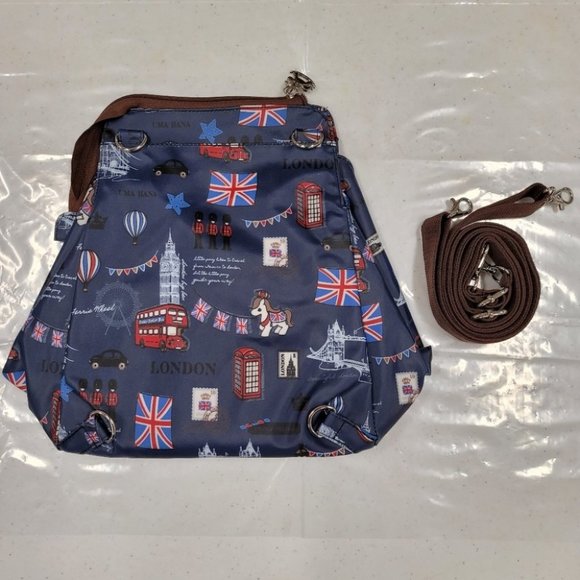 Waterproof London Shoulder Crossbody Backpack Bag - Picture 10 of 14